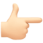 backhand index pointing right Emoji on Facebook