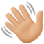 Emoji de agitando la mano en Facebook