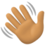 Emoji de agitando la mano en Facebook
