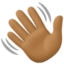 Emoji de agitando la mano en Facebook