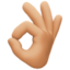 Emoji de mano con gesto de ok en Facebook