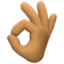 Emoji de mano con gesto de ok en Facebook