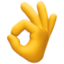 Emoji de mano con gesto de ok en Facebook