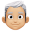 Emoji de hombre: pelo blanco en Facebook