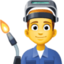 Emoji de hombre trabajador de la fábrica en Facebook