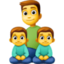 Emoji de familia: hombre, chico, chico en Facebook