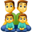 family: man, man, boy, boy Emoji on Facebook