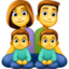 Emoji de familia: hombre, mujer, chico, chico en Facebook