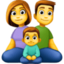 Emoji de familia: hombre, mujer, niño en Facebook