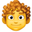 Emoji de hombre: pelo rizado en Facebook