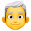 Emoji de hombre: pelo blanco en Facebook