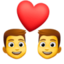 Emoji de pareja con corazón: hombre, hombre en Facebook