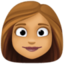Emoji de cara de mujer en Facebook