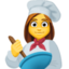 Emoji de mujer cocinera en Facebook