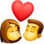 Emoji de beso: mujer, hombre en Facebook