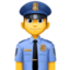 Emoji de oficial de policía hombre en Facebook