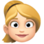 Emoji de mujer: pelo rubio en Facebook