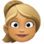 Emoji de mujer: pelo rubio en Facebook