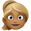 Emoji de mujer: pelo rubio en Facebook