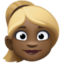 Emoji de mujer: pelo rubio en Facebook