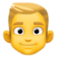 man: blond hair Emoji on Facebook