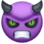 angry face with horns Emoji on Facebook