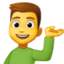 Emoji de hombre inclinando la mano en Facebook