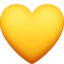 Emoji de corazón amarillo en Facebook