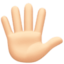 Emoji de mano con los dedos extendidos en Facebook