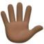 Emoji de mano con los dedos extendidos en Facebook