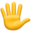 Emoji de mano con los dedos extendidos en Facebook