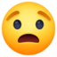 worried face Emoji on Facebook