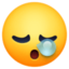 sleepy face Emoji on Facebook