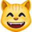 Emoji de gato sonriente con ojos sonrientes en Facebook