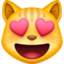 smiling cat with heart-eyes Emoji on Facebook
