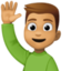 man raising hand Emoji on Facebook