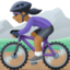 woman mountain biking Emoji on Facebook