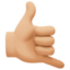 Emoji de mano de llámame en Facebook