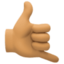 Emoji de mano de llámame en Facebook