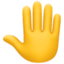 Emoji de dorso levantado de la mano en Facebook