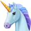 Emoji de cara de unicornio en Facebook