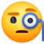 face with monocle Emoji on Facebook