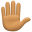 Emoji de mano levantada en Facebook