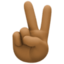 Emoji de mano con gesto de victoria en Facebook