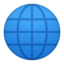 globe with meridians Emoji on Android, Google