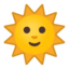 Emoji de sol con cara en Android, Google