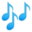 musical notes Emoji on Android, Google