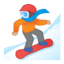 snowboarder Emoji on Android, Google