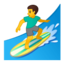 Emoji de hombre surfeando en Android, Google