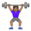 woman lifting weights Emoji on Android, Google